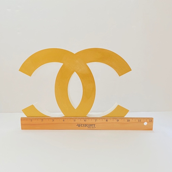 ❗️PRICE DROP❗️ Rare Large CC Gold/White Art Decor - Picture 5 of 6